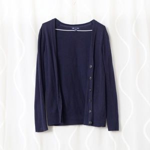 THE GAP Navy Button Up V-neck Knit Cardigan